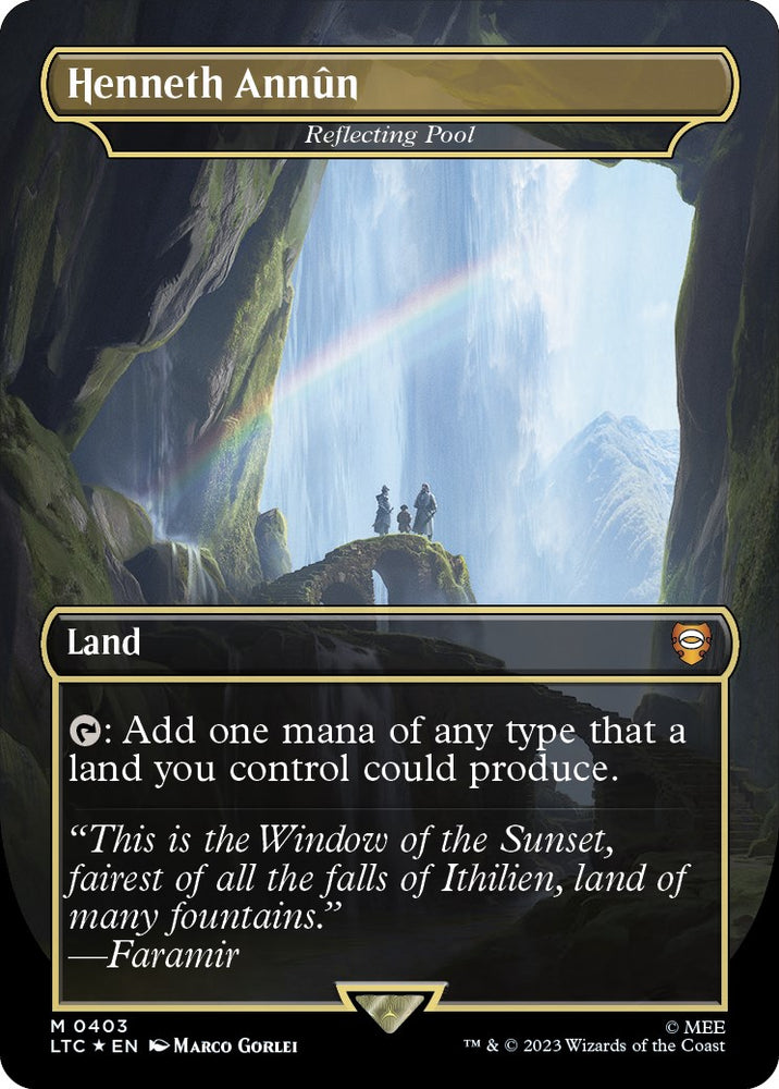 Henneth Annun - Reflecting Pool (Borderless) (Surge Foil Realms and Relics) [The Lord of the Rings: Tales of Middle-Earth Commander] Magic: The Gathering