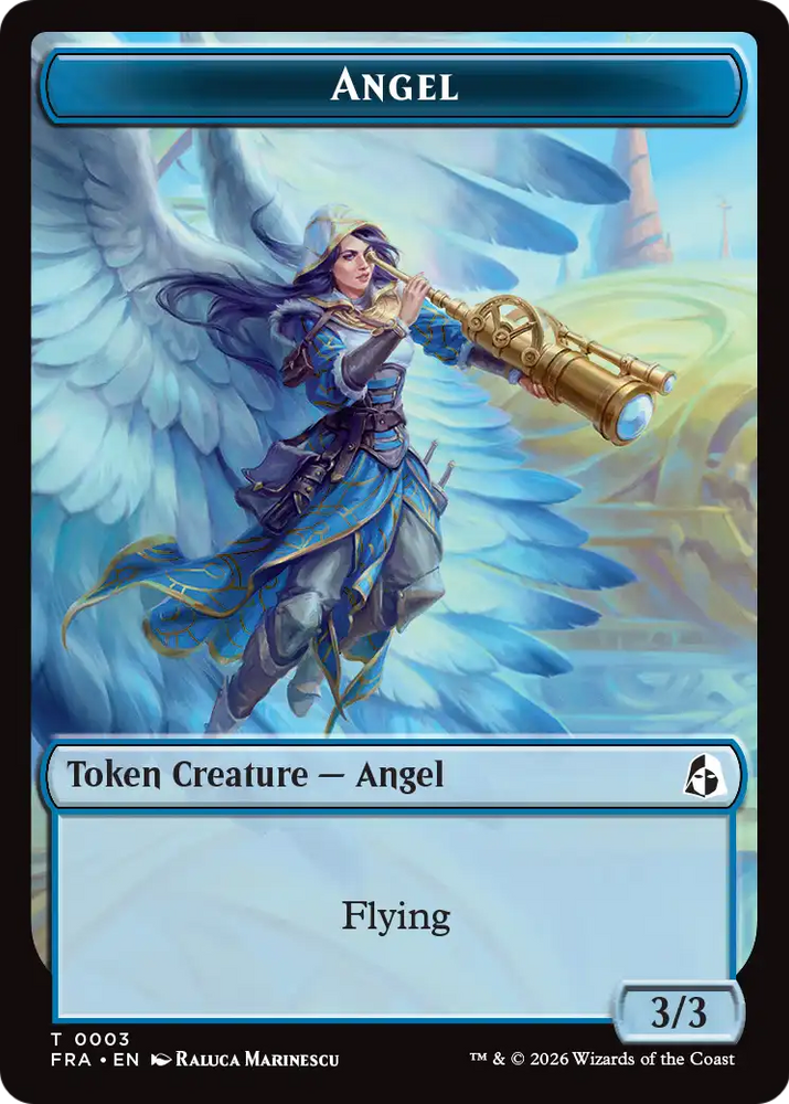 Angel (0003) // Beast Double-Sided Token [Reality Fracture Tokens] Magic: The Gathering