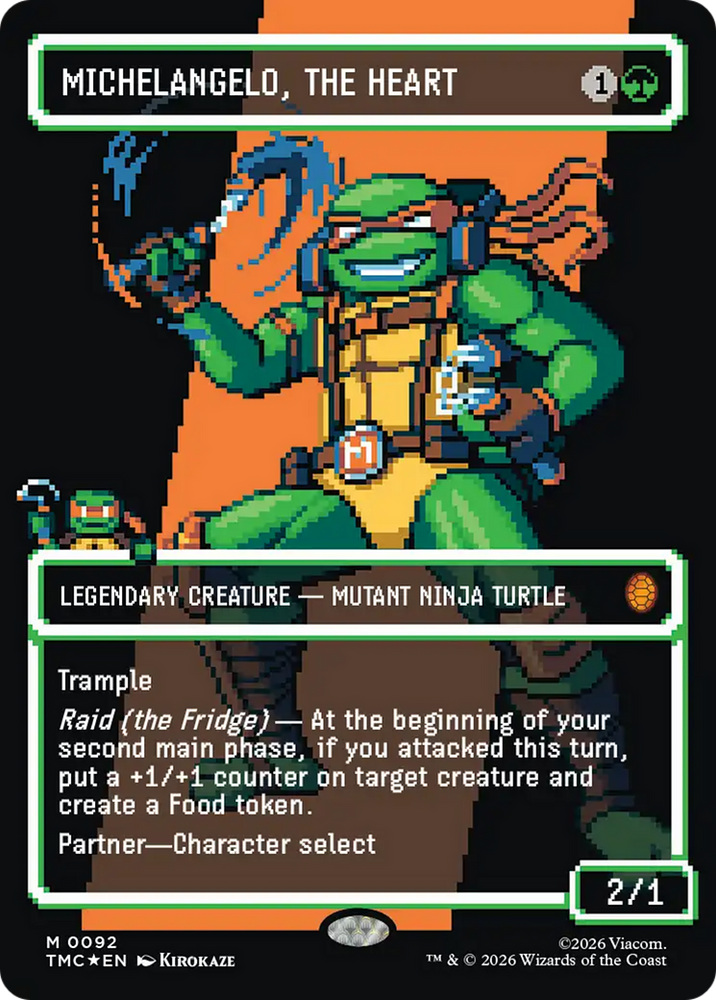 Michelangelo, the Heart (0092) (Borderless) (Surge Foil) [Teenage Mutant Ninja Turtles Commander] Magic: The Gathering