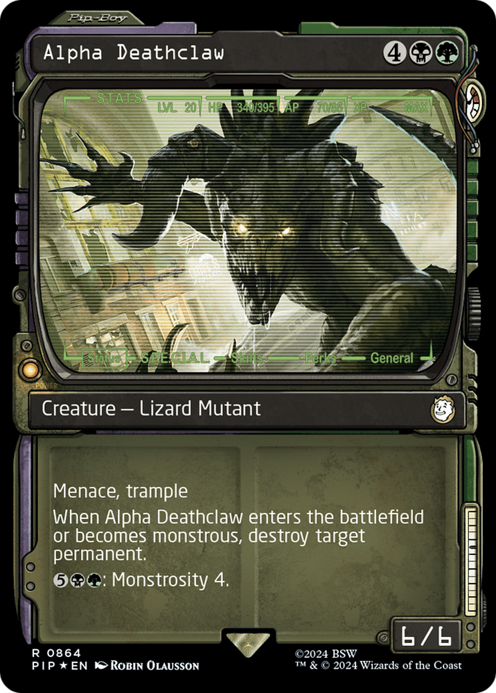 Alpha Deathclaw (Showcase) (Surge Foil) [Fallout] Magic: The Gathering