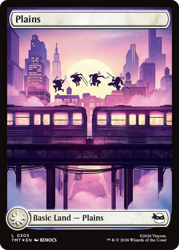 Plains (0305) (Surge Foil) [Teenage Mutant Ninja Turtles] Magic: The Gathering