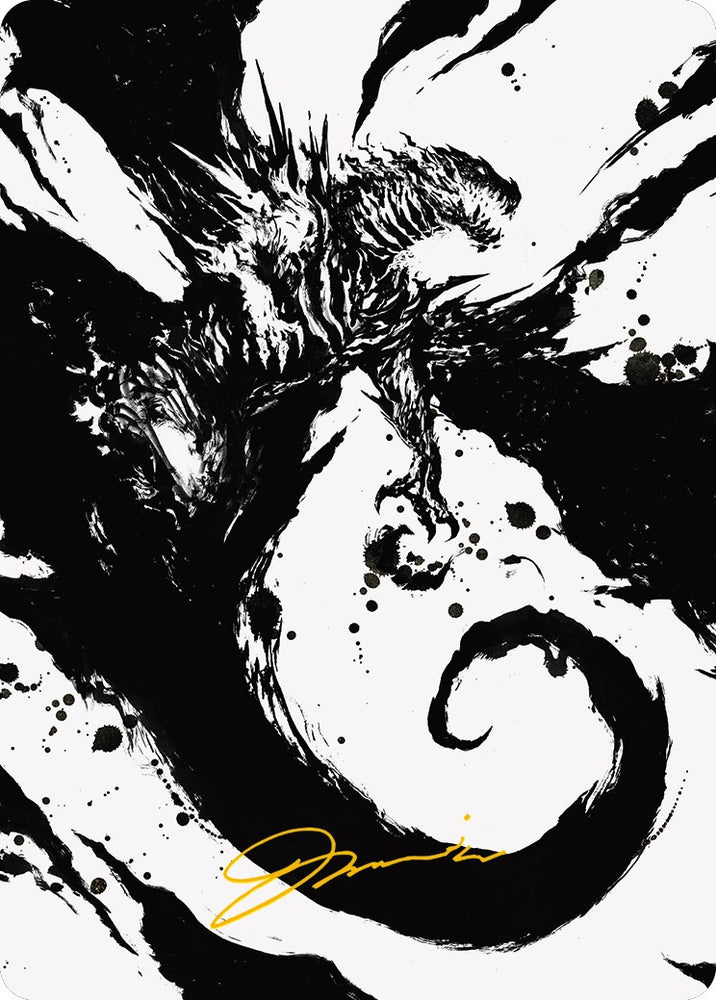 Capricious Hellraiser Art Card (Gold-Stamped Signature) [Phyrexia: All Will Be One Art Series] Magic: The Gathering