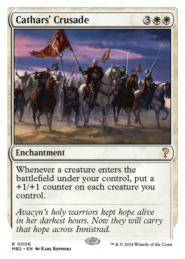 Cathars' Crusade (White Border) [Mystery Booster 2] Magic: The Gathering