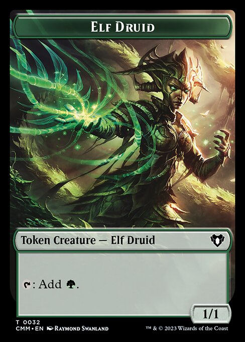 Saproling // Elf Druid Double-Sided Token [Commander Masters Tokens] Magic: The Gathering