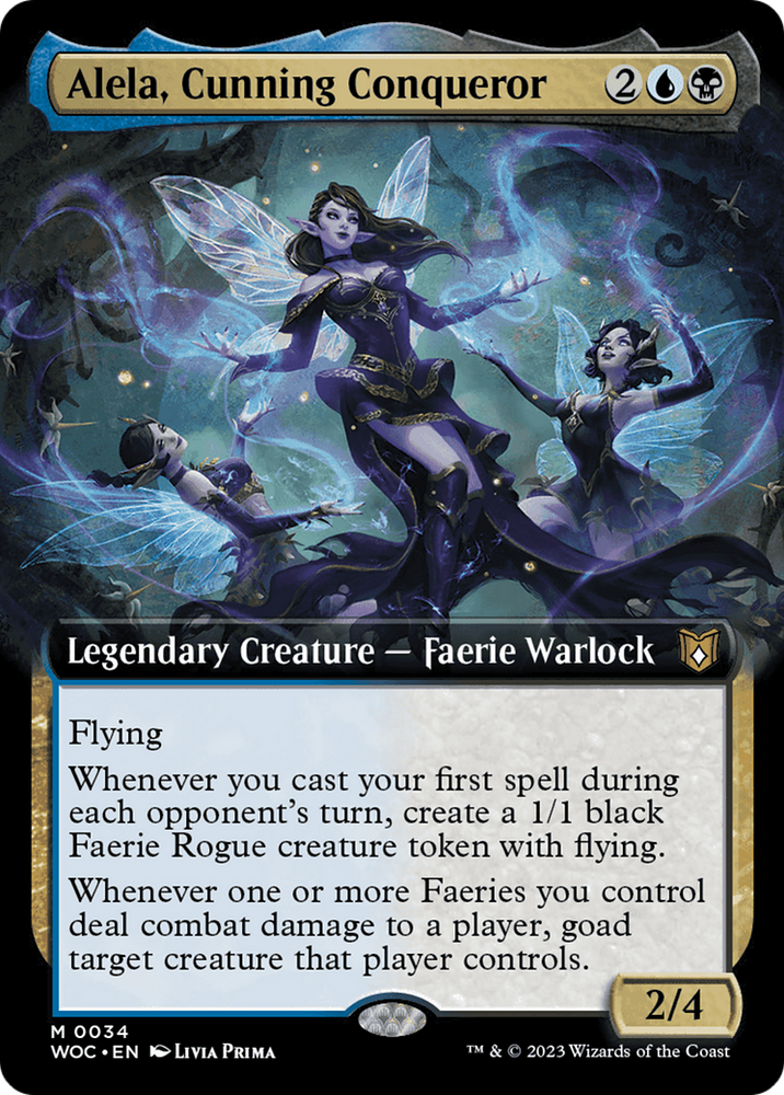 Alela, Cunning Conqueror (Extended Art) [Wilds of Eldraine Commander] Magic: The Gathering