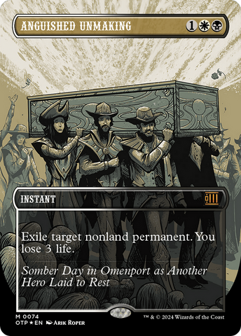 Anguished Unmaking (Textured Foil) [Outlaws of Thunder Junction: Breaking News] Magic: The Gathering