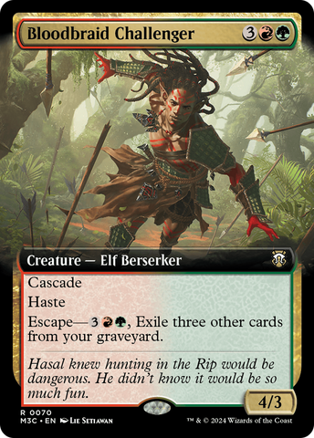 Bloodbraid Challenger (Extended Art) (Ripple Foil) [Modern Horizons 3 Commander] Magic: The Gathering