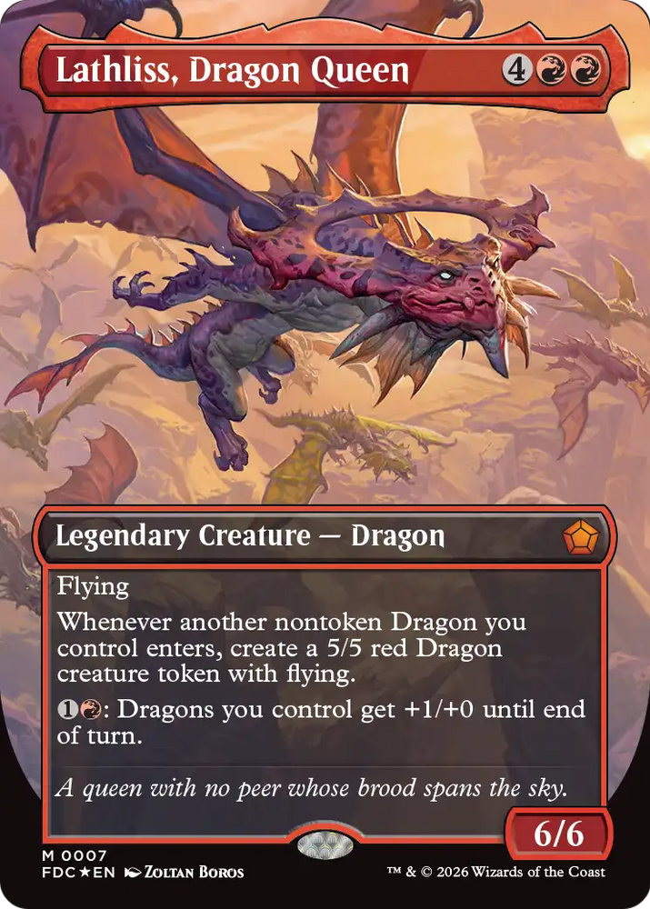 Lathliss, Dragon Queen (Borderless) [Foundations Commander] Magic: The Gathering