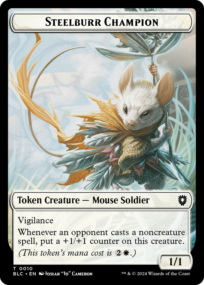Steelburr Champion // Squid Double-Sided Token [Bloomburrow Commander Tokens] Magic: The Gathering