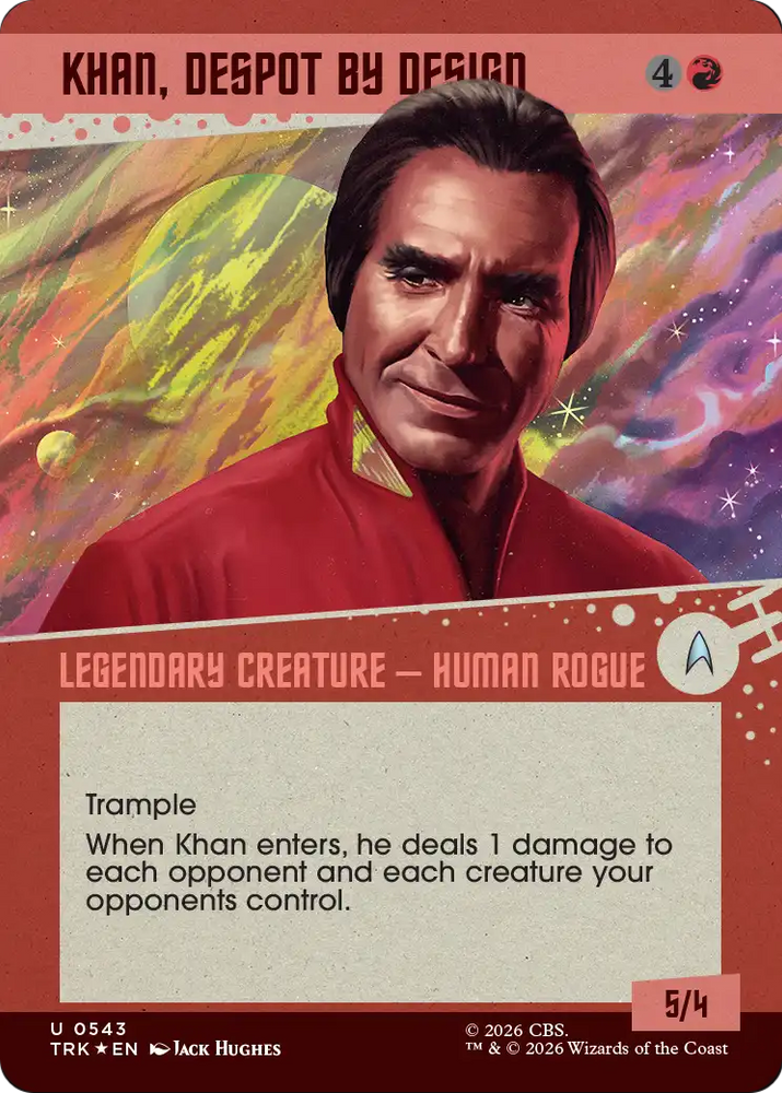 Khan, Despot by Design (Showcase) (Surge Foil) [Star Trek] Magic: The Gathering