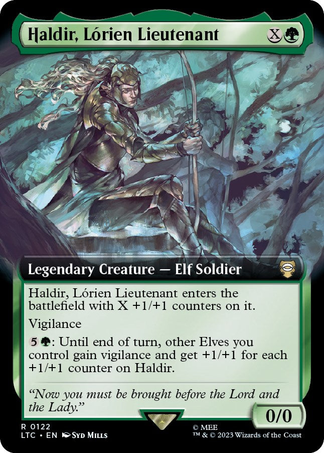 Haldir, Lorien Lieutenant (Extended Art) [The Lord of the Rings: Tales of Middle-Earth Commander] Magic: The Gathering