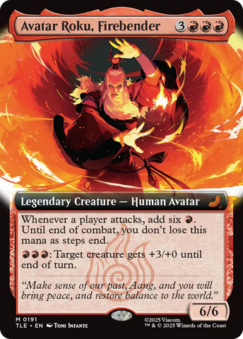 Avatar Roku, Firebender (Extended Art) [Avatar: The Last Airbender: Eternal-Legal] Magic: The Gathering