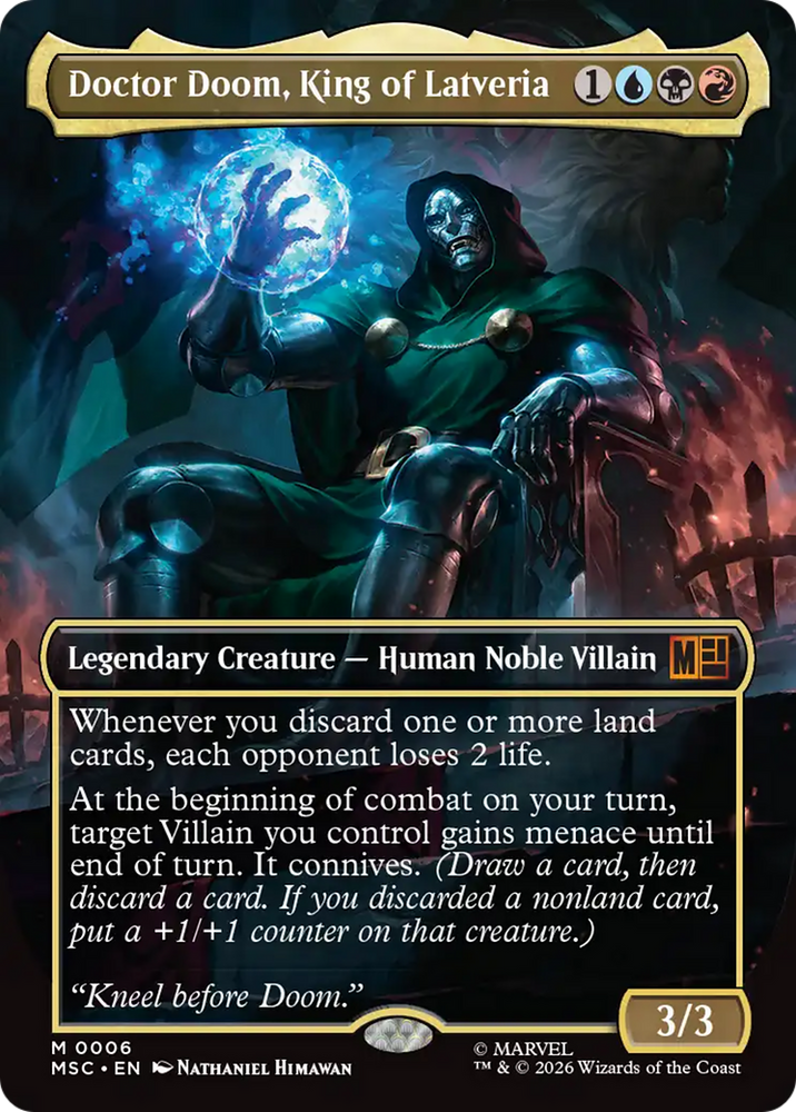 Doctor Doom, King of Latveria (Borderless) [Marvel Super Heroes Commander] Magic: The Gathering