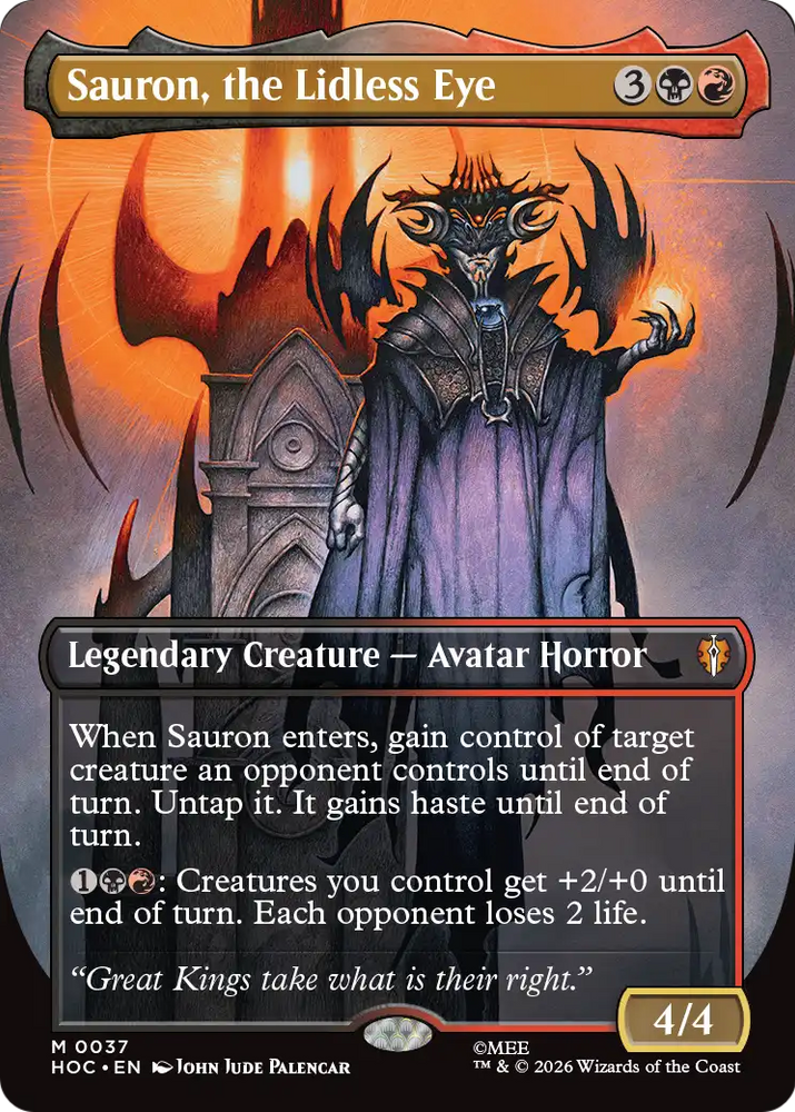 Sauron, the Lidless Eye (Borderless) [The Hobbit: Eternal-Legal] Magic: The Gathering