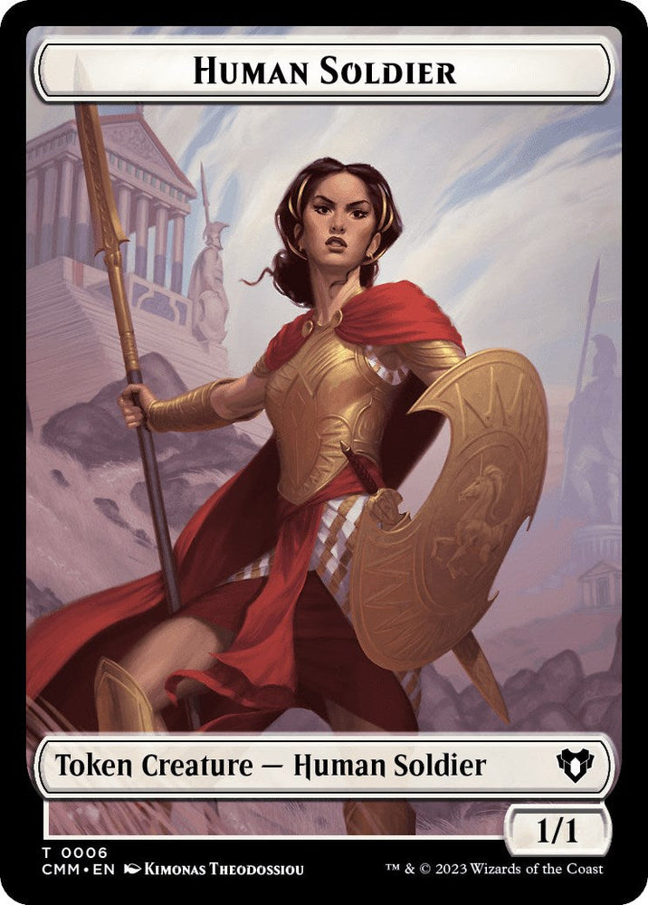 Human Soldier // Zombie (0013) Double-Sided Token [Commander Masters Tokens] Magic: The Gathering