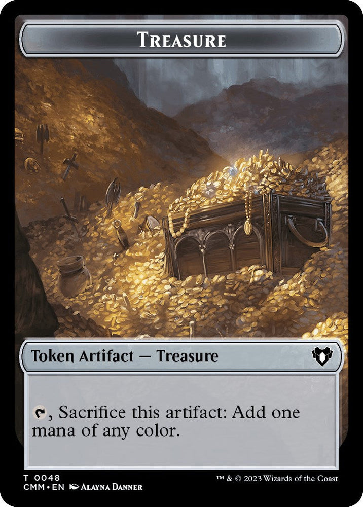 Treasure // Knight Double-Sided Token [Commander Masters Tokens] Magic: The Gathering