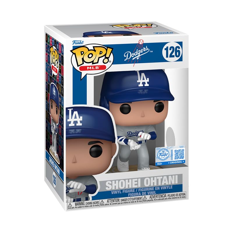 Funko POP! MLB Los Angeles Dodgers Shohei Ohtani Vinyl Figure, Grey Away Uniform, Number 126, 4.3 Inches FUNKO