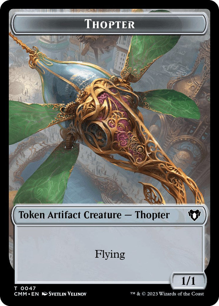 Thopter // Emblem - Daretti, Scrap Savant Double-Sided Token [Commander Masters Tokens] Magic: The Gathering