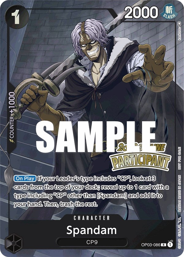 Spandam (Offline Regional 2023) [Participant] [One Piece Promotion Cards] Bandai