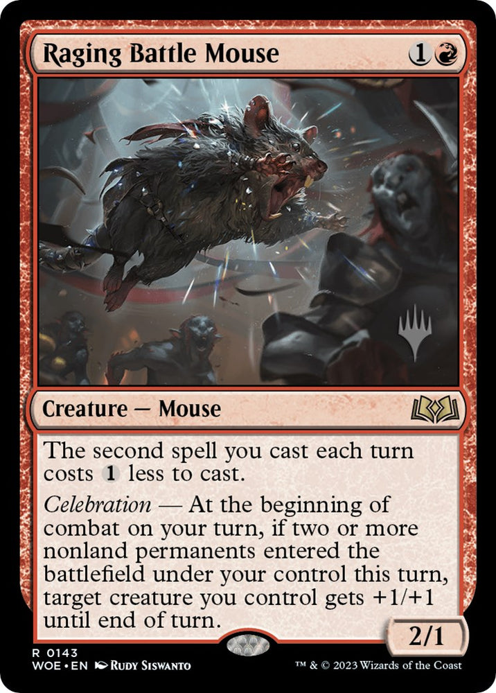 Raging Battle Mouse (Promo Pack) [Wilds of Eldraine Promos] Magic: The Gathering