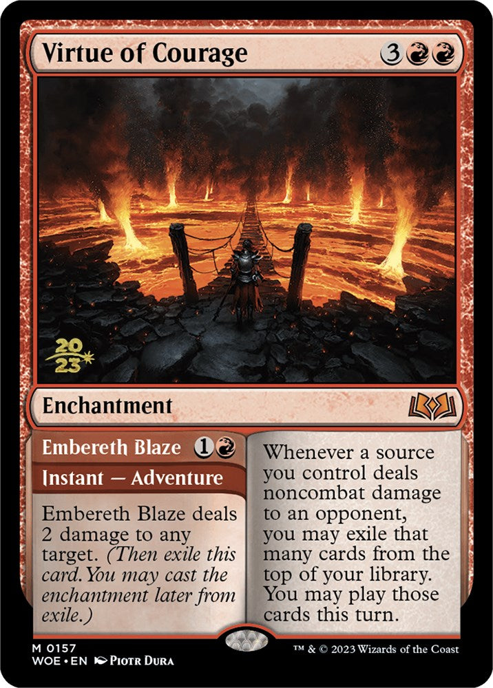 Virtue of Courage //Embereth Blaze (Promo Pack) [Wilds of Eldraine Promos] Magic: The Gathering
