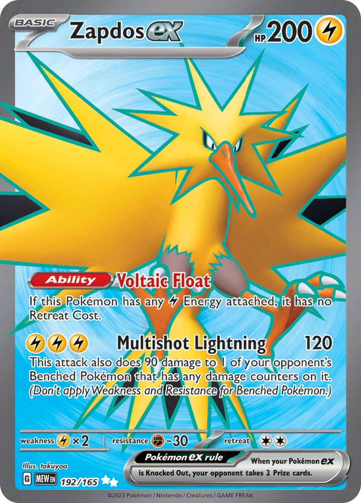 Zapdos ex (192/165) [Scarlet & Violet 151] Pokémon