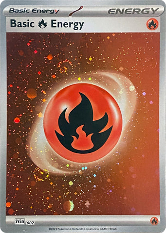 Basic Fire Energy (002) (Cosmos Holo) [Scarlet & Violet: Base Set] Pokémon