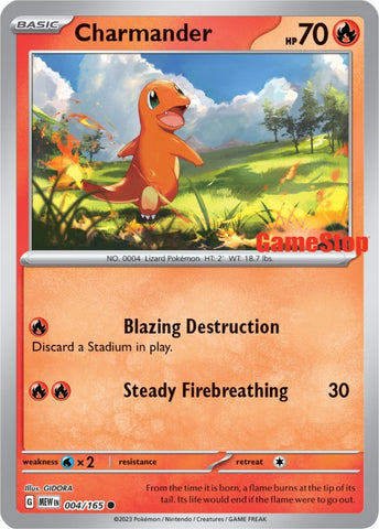 Charmander (004/165) (GameStop Exclusive) [Scarlet & Violet 151] Pokémon