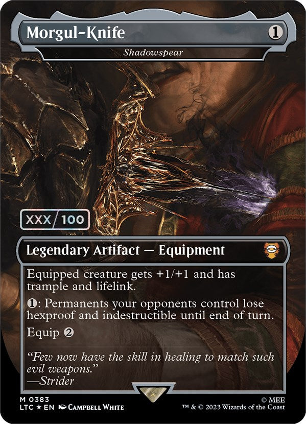Morgul-Knife - Shadowspear (Serialized) [The Lord of the Rings: Tales of Middle-Earth Commander] Magic: The Gathering