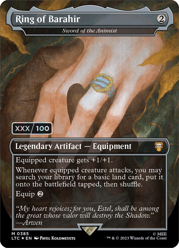 Ring of Barahir - Sword of the Animist (Borderless) (Serialized) [The Lord of the Rings: Tales of Middle-Earth Commander] Magic: The Gathering