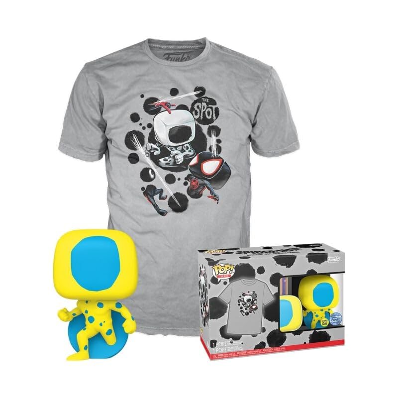 Funko POP! & Tee: Spider-Man: Across The Spider-Verse - Spider-Man - Blacklight - Glow in The Dark - Extra Large - (XL) - Spider-Man Across The Spiderverse - T-Shirt - Clothes - Gift Idea for Adults