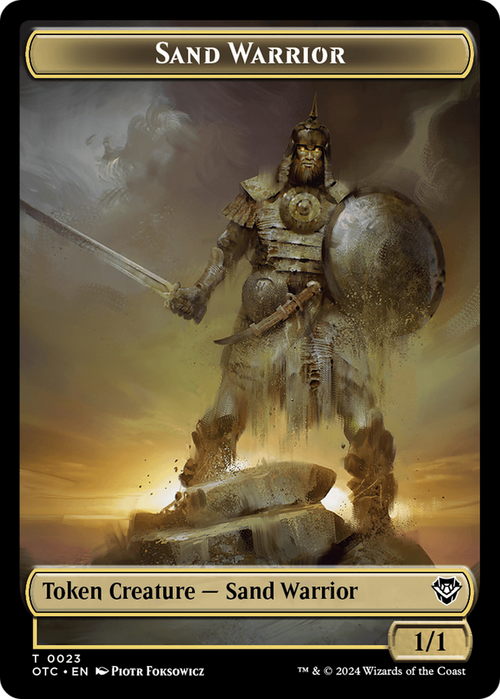 Plant // Sand Warrior Double-Sided Token [Outlaws of Thunder Junction Commander Tokens] Magic: The Gathering