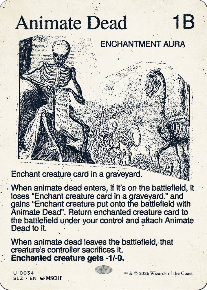 Animate Dead (0034) [Secret Lair x MSCHF: The Zeta Set] Magic: The Gathering