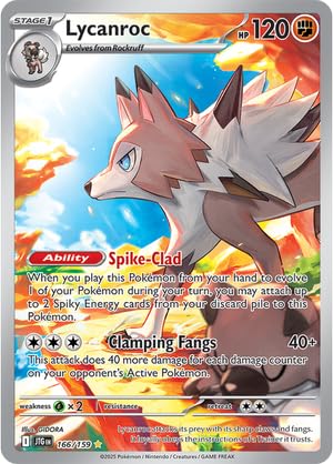 Pokemon - Lycanroc 166/159 – Journey Together – Illustration Rare – Foil Single Card Pokémon