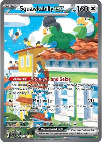 Pokemon Squawkabilly ex 264/193 Special Illustration Rare Paldea Evolved