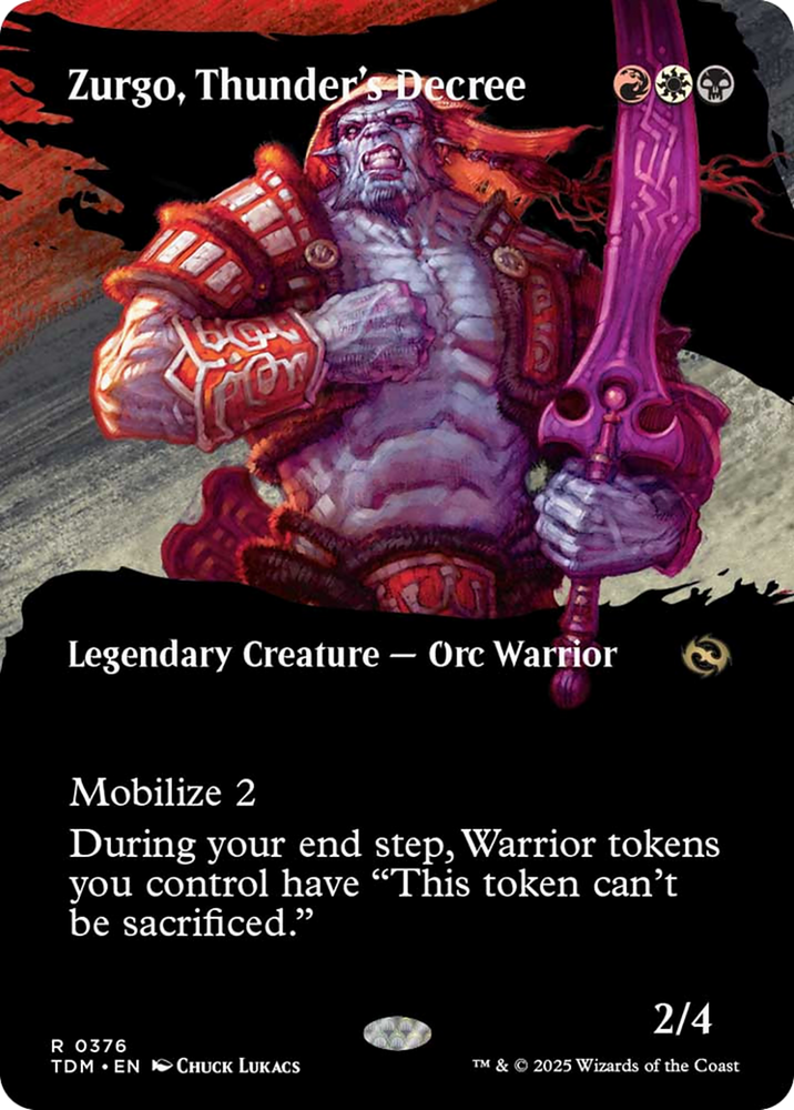 Zurgo, Thunder's Decree (Borderless) [Tarkir: Dragonstorm] Magic: The Gathering
