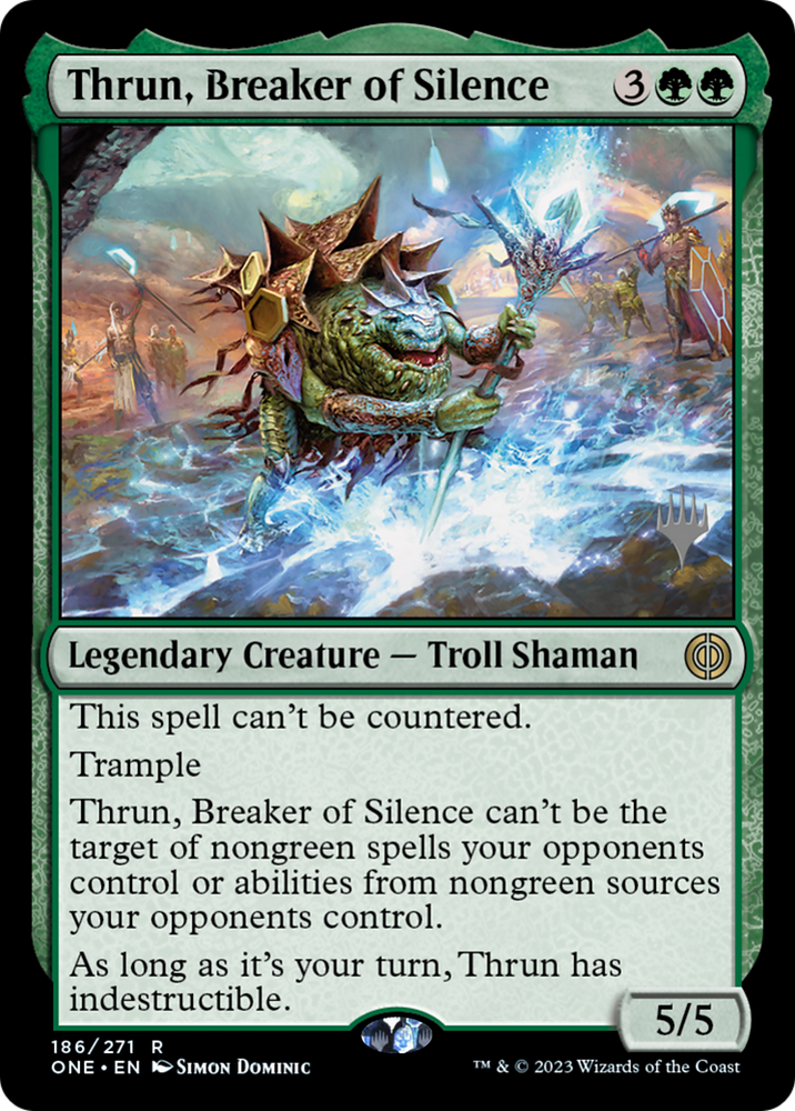 Thrun, Breaker of Silence (Promo Pack) [Phyrexia: All Will Be One Promos] Magic: The Gathering