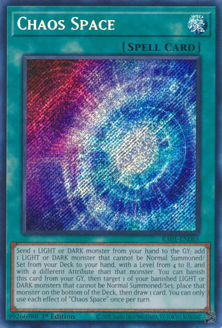 Chaos Space [RA01-EN065] Secret Rare Yu-Gi-Oh!