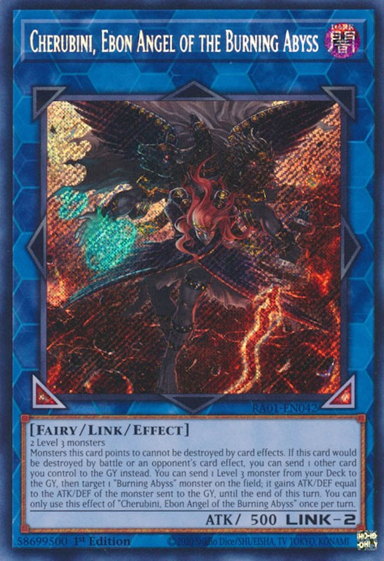 Cherubini, Ebon Angel of the Burning Abyss [RA01-EN042] Secret Rare Yu-Gi-Oh!