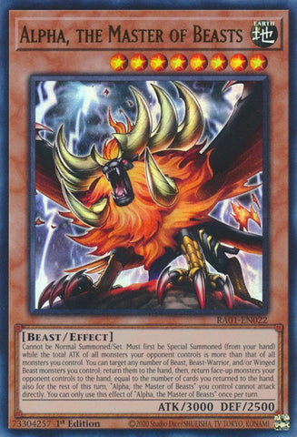 Alpha, the Master of Beasts [RA01-EN022] Ultra Rare Yu-Gi-Oh!