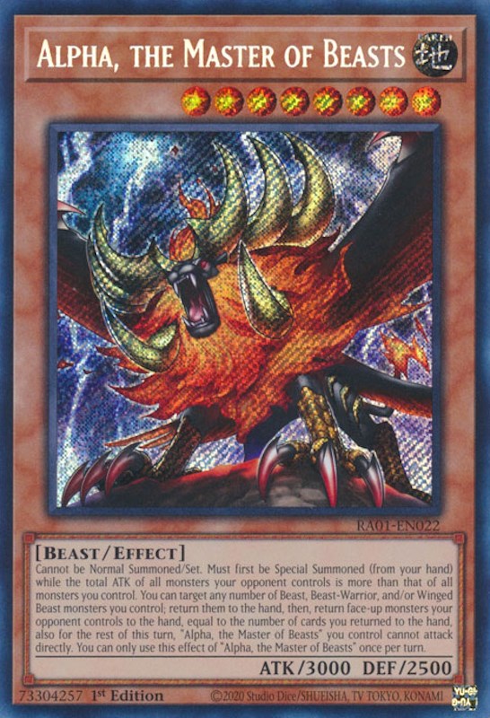 Alpha, the Master of Beasts [RA01-EN022] Secret Rare Yu-Gi-Oh!
