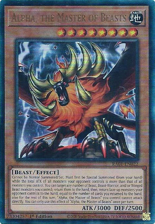 Alpha, the Master of Beasts [RA01-EN022] Prismatic Ultimate Rare Yu-Gi-Oh!