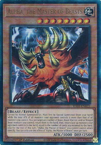 Alpha, the Master of Beasts [RA01-EN022] Prismatic Ultimate Rare Yu-Gi-Oh!