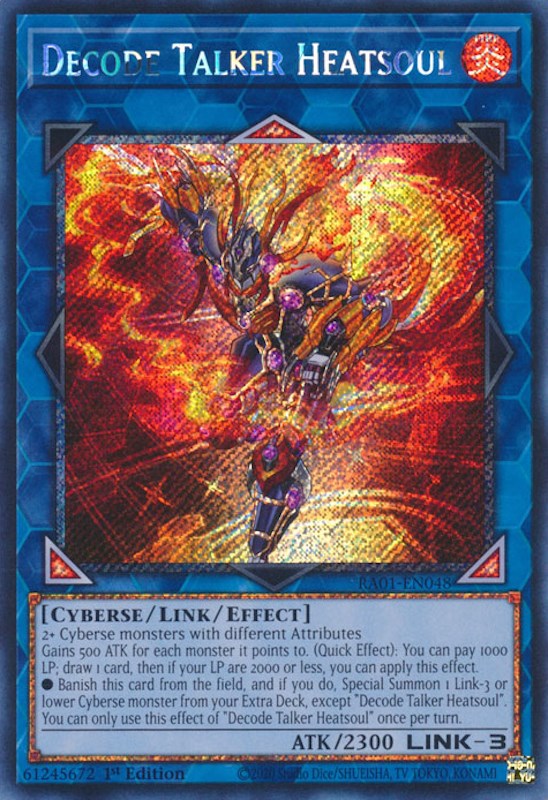 Decode Talker Heatsoul [RA01-EN048] Platinum Secret Rare Yu-Gi-Oh!