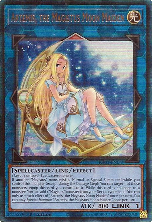 Artemis, the Magistus Moon Maiden [RA01-EN049] Prismatic Ultimate Rare Yu-Gi-Oh!