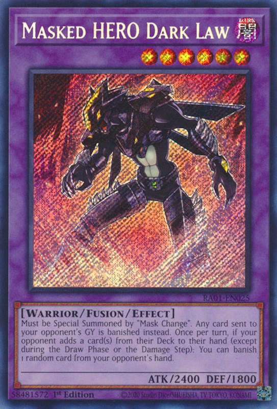 Masked HERO Dark Law [RA01-EN025] Secret Rare Yu-Gi-Oh!