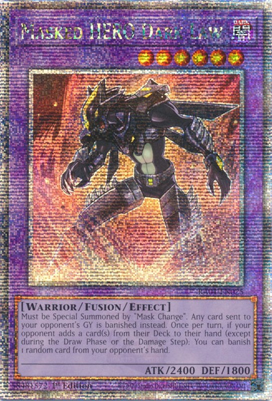 Masked HERO Dark Law [RA01-EN025] Quarter Century Secret Rare Yu-Gi-Oh!