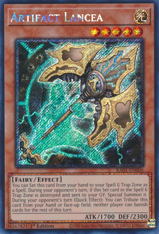 Artifact Lancea [RA01-EN006] Platinum Secret Rare Yu-Gi-Oh!