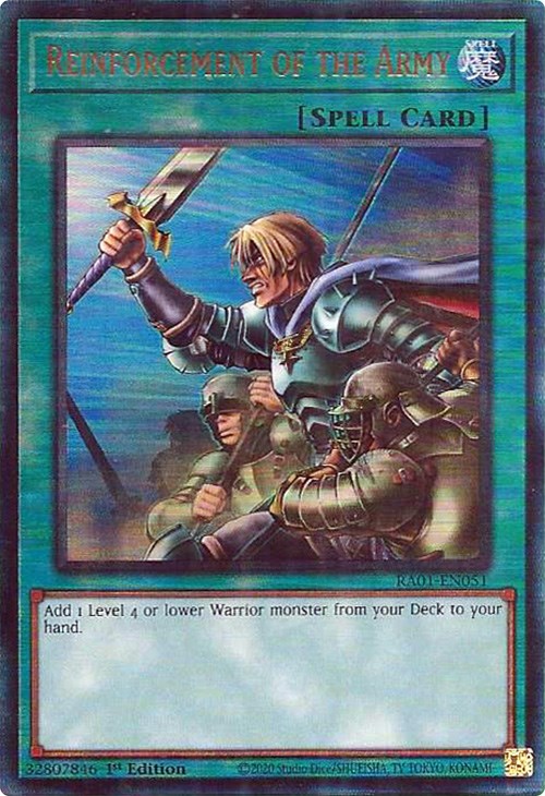 Reinforcement of the Army [RA01-EN051] Prismatic Ultimate Rare Yu-Gi-Oh!