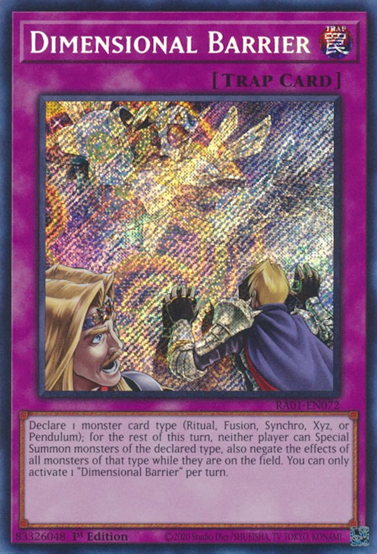 Dimensional Barrier [RA01-EN072] Secret Rare Yu-Gi-Oh!